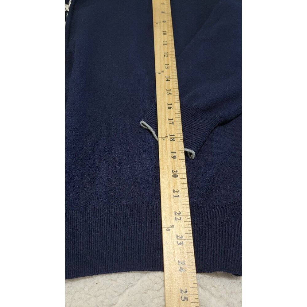 Peter Millar Men's Navy Blue Full Zip Wool Cardigan Sweater Long Sleeve Size XL - Picture 7 of 10